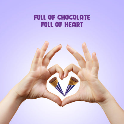Pure Temptation Chocoblast – Chocolate-Filled Waffle Cones | Box of 8 | Crunchy Snack for Kids & Adults | Non-Melt Chocolate | Celebration Gift Pack | Individually Wrapped Bites