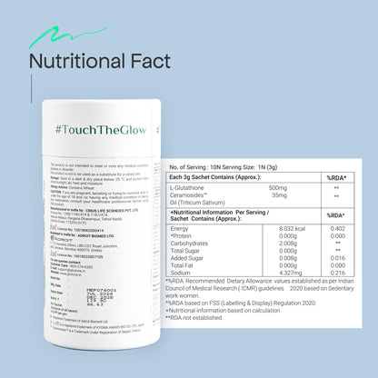 Glutone-Hydra Mouth Melt | Setria Glutathione with Ceramosides Mouth Melts for Dry Skin | Glowing Hydrated Skin | Pack of 10 Sachets