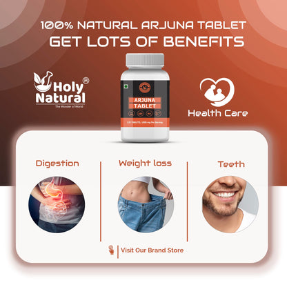 Holy Natural Arjuna Tablet – 1000mg Per Serving, 120 Tablet, 100% Pure- image 3