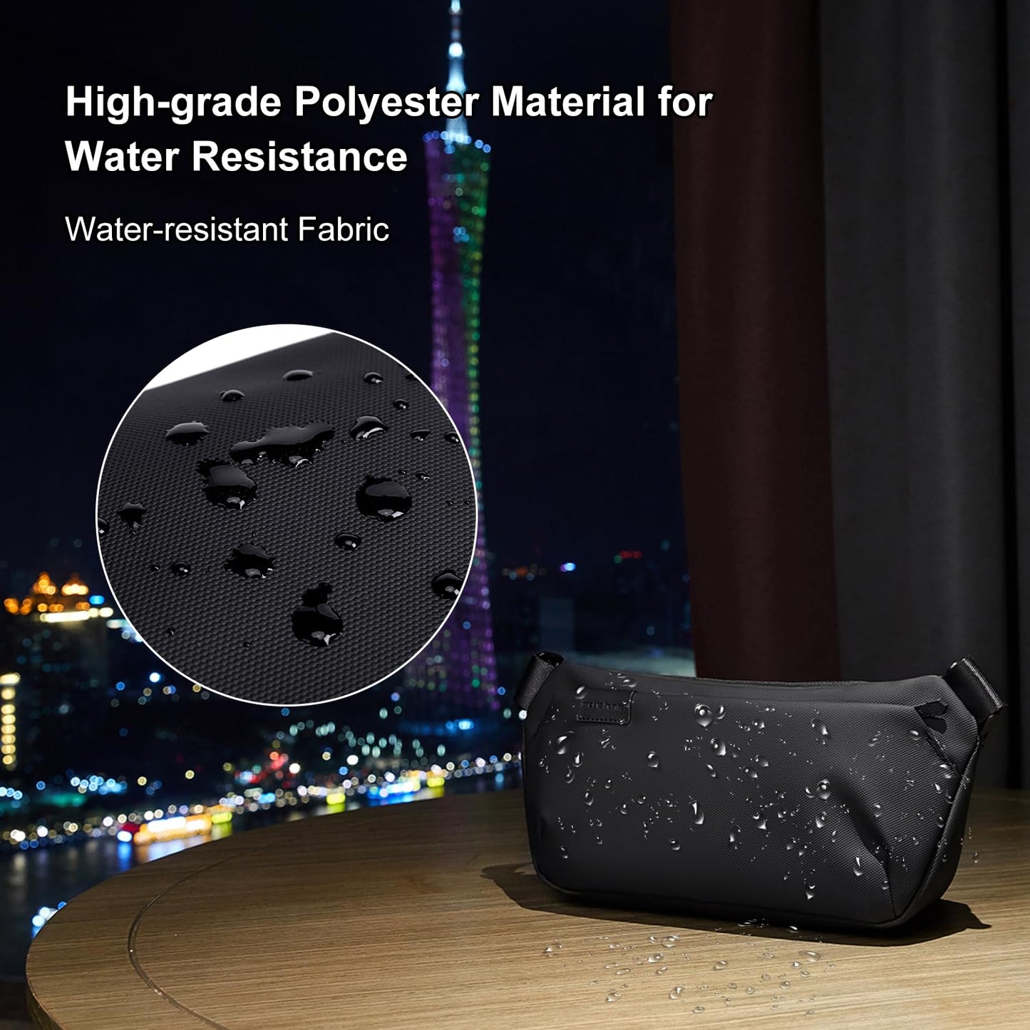Arctic Hunter Sling Bag for Men Crossbody Small 3.8L Compact Side Bag for upto 8" iPad Pocket Chest Bag One Shoulder Cross Bag Lightweight Passport Mobile Bag for Office Casual,Black