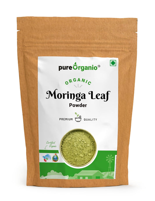 Pure Organio Moringa Powder Organic | NPOP Certified | Indian Organic Moringa Powder for Nutrient-Rich Superfood | Natural Energy Booster | Pure Moringa Leaf Powder for Smoothies and Cooking (100 Gm)