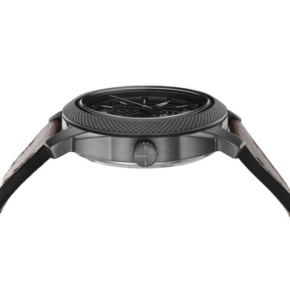 Fossil Machine Brown Automatic Leather Watch Me3254 - Analog, Men
