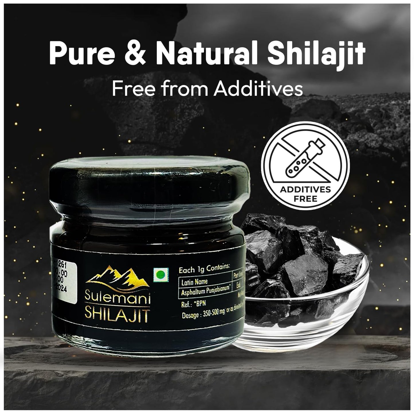 Hakim Suleman's Sulemani Shilajit Resin – 100% Natural, Authentic Mineral Pitch, Rich in Fulvic Acid & Trace Minerals, Energy & Stamina Booster - 0.02 Kg