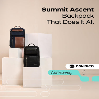 ONNIRICO 21.6L 3-in-1 Expandable Laptop Backpack, TSA Friendly Water Resistant Travel Rucksack with 2 Detachable Pouches, 180° Opening Professional Business Bag for Men & Women, Infinity Black