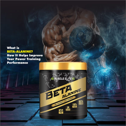 Muscle Elite Fitness Pure 100% Beta-Alanine Pure Powder 2,200 mg - Delays Muscle Fatigue, Massive Pumps, Muscular Endurance & Recovery | Pre Workout supplement for Men & Women - 100g, Unflavoured