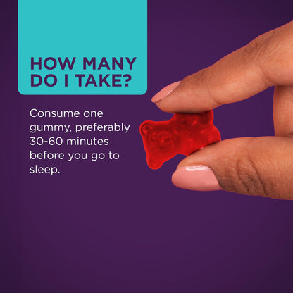 NutriBears Blissful Sleep Melatonin Gummies with Ashwagandha for Mind and Body Deep, Restful, Calming Nighttime Relaxation, Ease Jet Lag, Strawberry Flavour, 90 Gummy Chewables