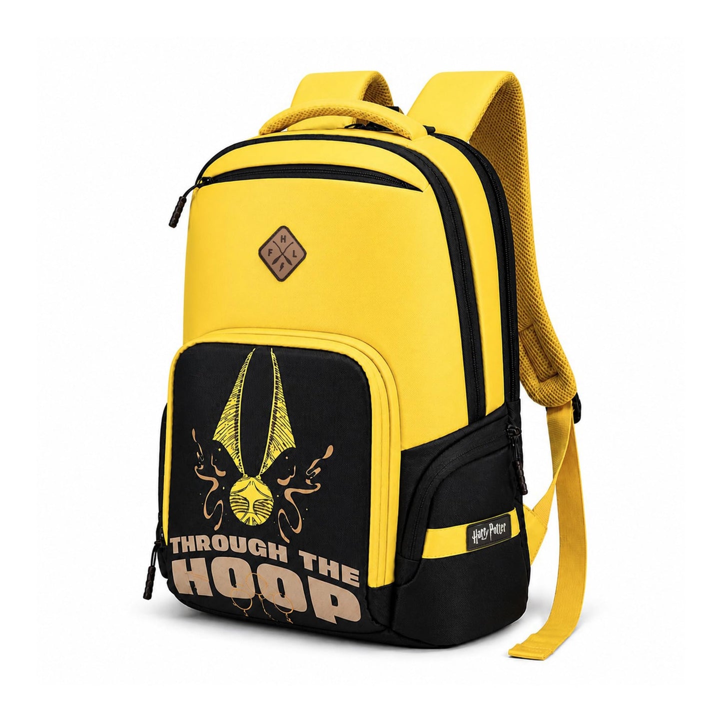 Nasher Miles x Harry Potter Miles Hooperpack Backpack | Polyester Laptop Backpack 29L | Ideal for Office, College, School & Travel | Men, Women, Boys, Girls (Yellow)