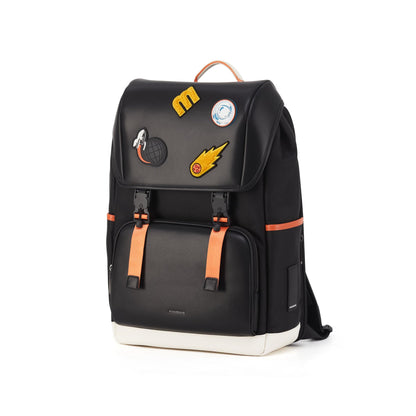 MOKOBARA The Dodge Backpack | Water-Resistant Nylon With Vegan Leather Trims | 15.6” Laptop & Tech Compartment | Organised Travel & Commute Bag | Black | 21L