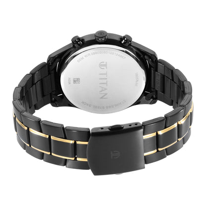 Titan Classique Quartz Analog Black Dial Two Toned Black and Gold Stain- image 4