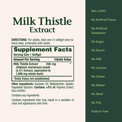 Nature's Bounty Silymarin Milk Thistle 1000mg - 50 Softgels
