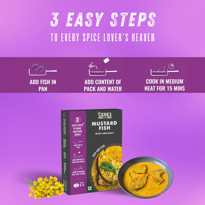 Ceres Foods Bengali Mustard Fish Instant Liquid Masala |Shipped Fresh |Fish cooking paste|Curry Paste| Curry Mix | Ceres Foods Mustard Fish Ready to Cook Gravy |Mustard Ready to Cook Gravy |Masala|Meat Masala|Mustard | Mustard Paste | Bengali