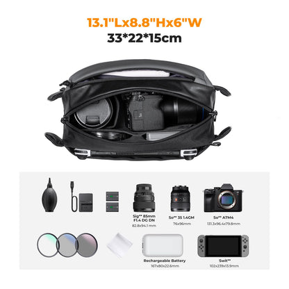 K&F Concept 2 in 1 Sling Bag & Multifunction Photography Crossbody Camera DSLR Backpack Portable Bag