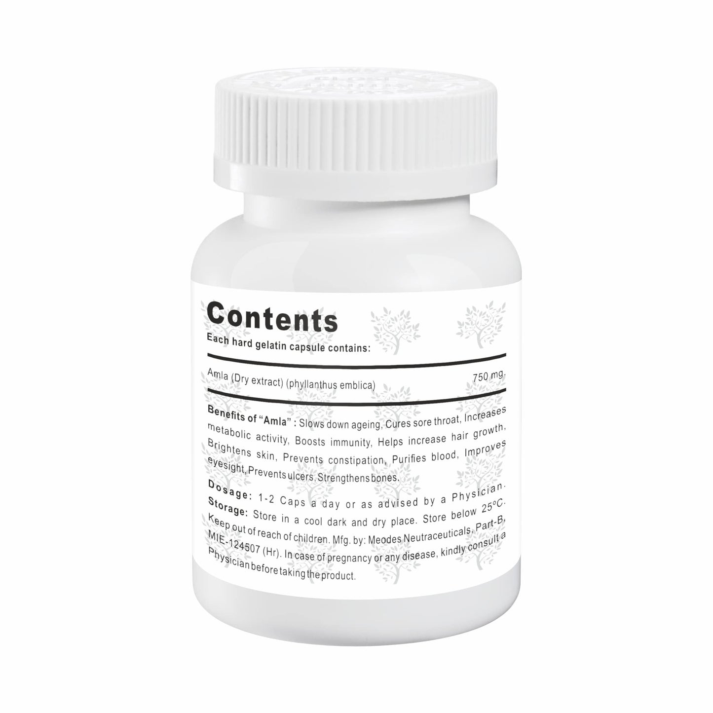 CROSSLANDS Pure Extract of Amla Capsules | 750mg | Natural Antioxidant | Immunity Enhancer | Natural Source of Vitamin C | Hair Growth Herbal Supplement | Improve Heart Health & Lower Cardiac Risk | Maintain Tryglycerides levels | Reduce Visceral Fat | 60
