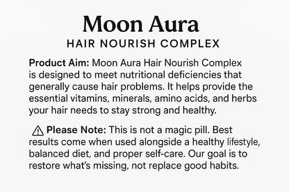 Moon Aura Hair Nourish Complex | Biotin for Hair with Amla, Silica, Vitamins, Amino Acids | Hair Supplement for Women & Men | 60 Veg Capsules