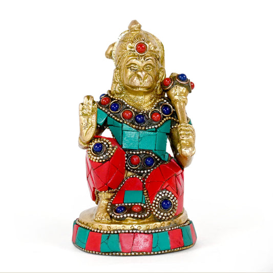 Brass/Idol Lord Hanuman ji Murti Statue Handcrafted Showpiece for Pooja/Gift (3x