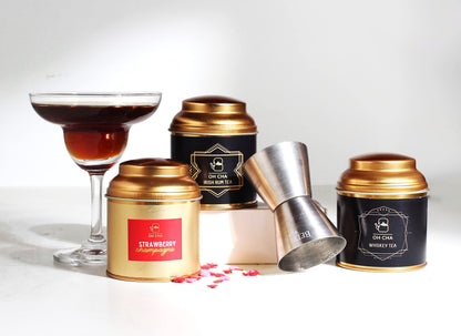 OH CHA - Irish Rum Tea | Non Alcoholic Rum Flavored Pure Darjeeling Black Tea with Safflower and coffee | 100% Whole Leaf | An easy cheers on weekdays | 35g Tin Caddy