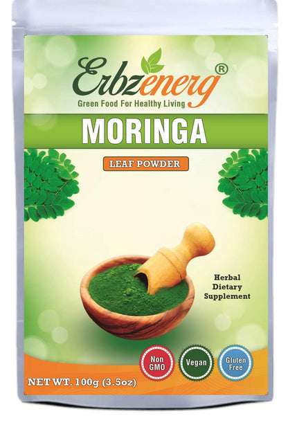 ERBZENERG Certified Organic Moringa (Moringa oleifera) drumstick tree/horseradish tree powder 100g (Pack of 1)