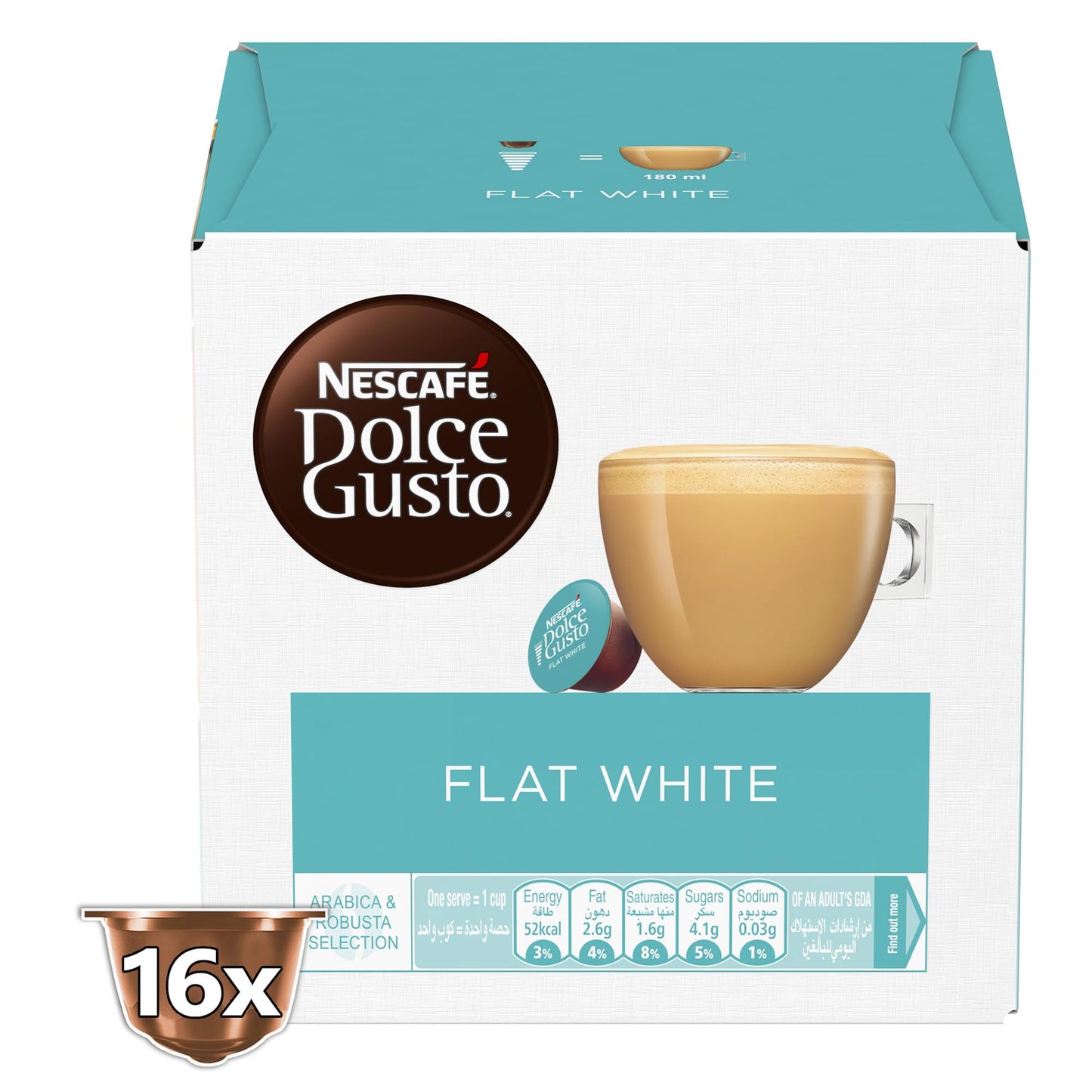 Nestle Nescafe Dolce Gusto Flat White Coffee Capsules 187.2 g