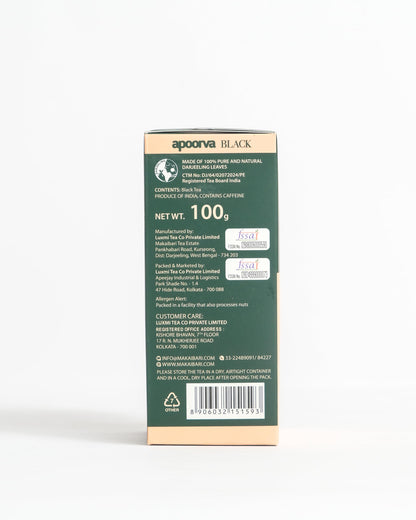 Makaibari Green Valley Apoorva Finest Darjeeling Black Loose Tea Leaves 100 Gm | Premium Darjeeling Single Estate | Muscatel Fruity Top Notes | 50 Cups
