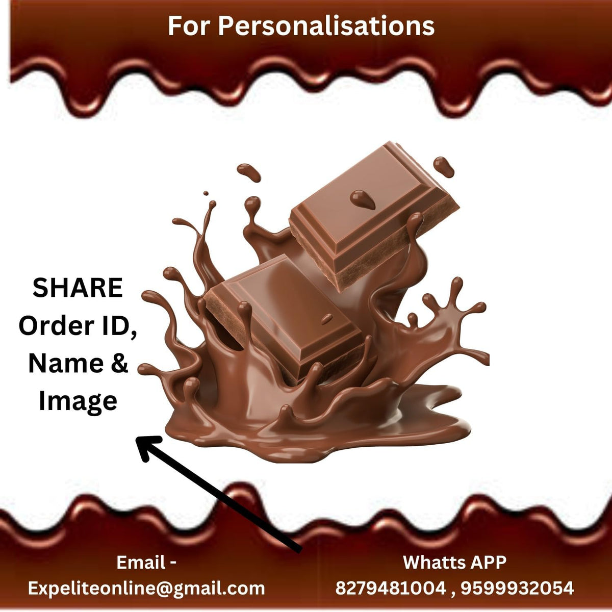 Expelite Personalized Premium Thank You Chocolate And Flowers Gift Box For Her - 100 Grams Chocolate bar