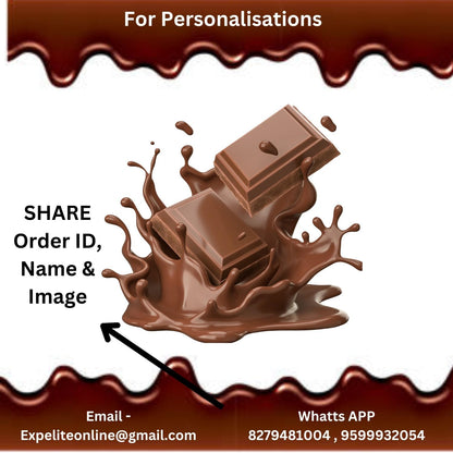 Expelite Personalized Premium Thank You Chocolate And Flowers Gift Box For Her - 100 Grams Chocolate bar