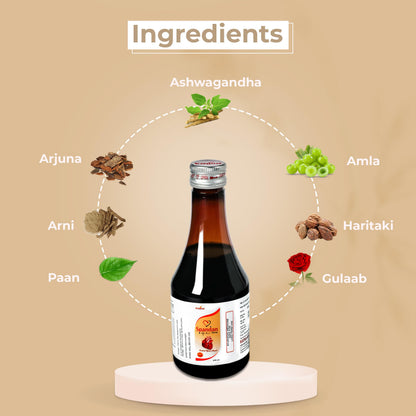 KAYNA HEALTHCARE Spandan Syrup & Capsule Combo | Ayurvedic Heart Health Supplement | Supports Healthy Blood Circulation, Reduces Stress & Promotes Cardiac Wellness | Herbal Nutritional Care