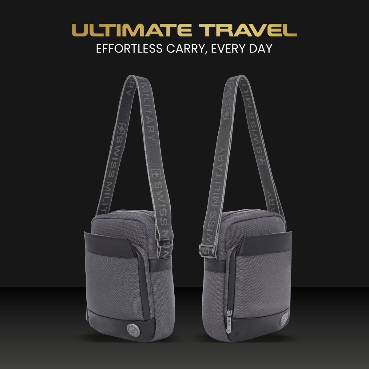SWISS MILITARY Popper Sling Bag 5L | Cross Body Side Bag with Buckle Closure | Anti Theft Chest Bag | Easy to Carry Bag for Men & Women | Mini Travel Bag for Phone Passport Wallet Key and Earbuds Grey