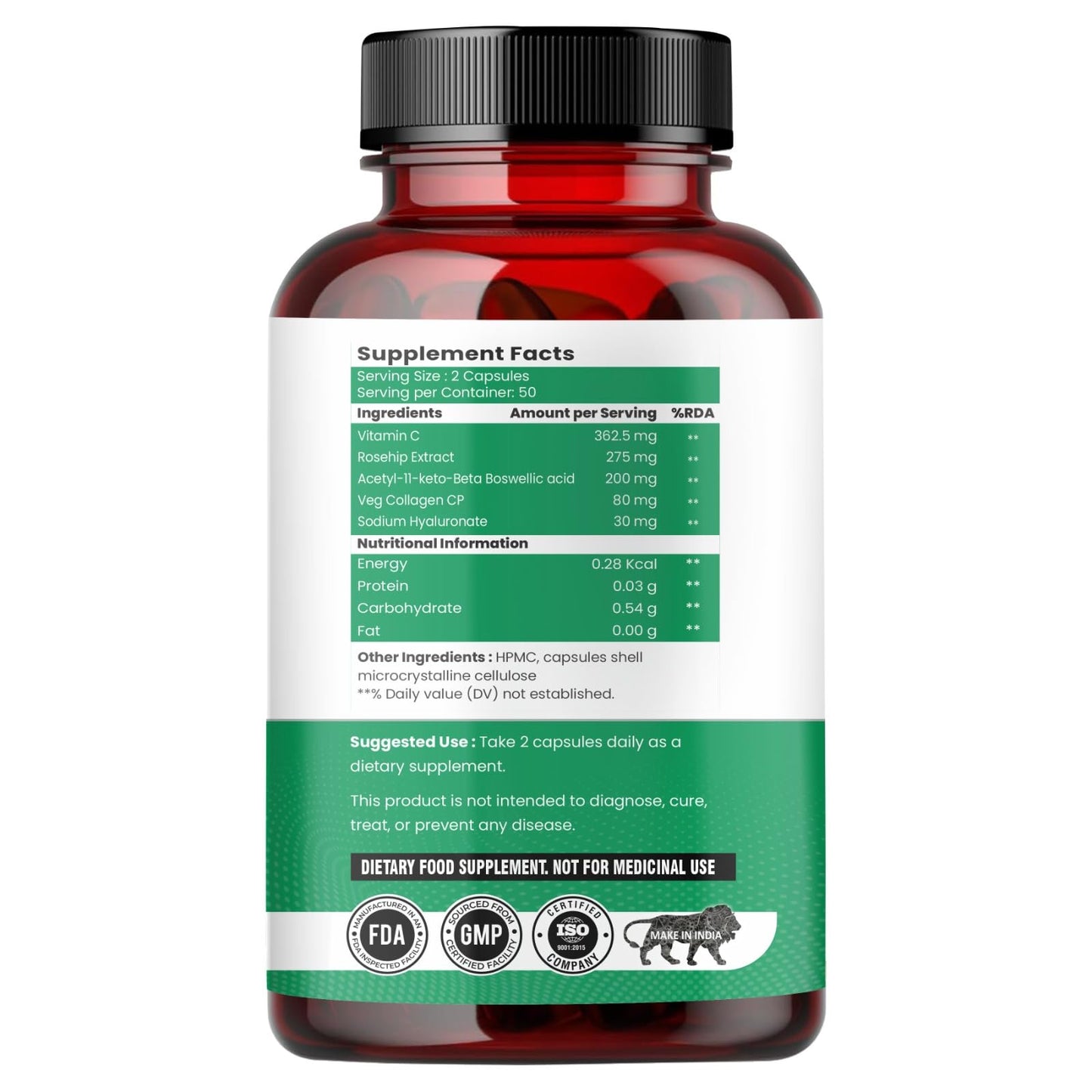 Raskam Joints - 100 Capsules Cartilage Joint and Bone Health