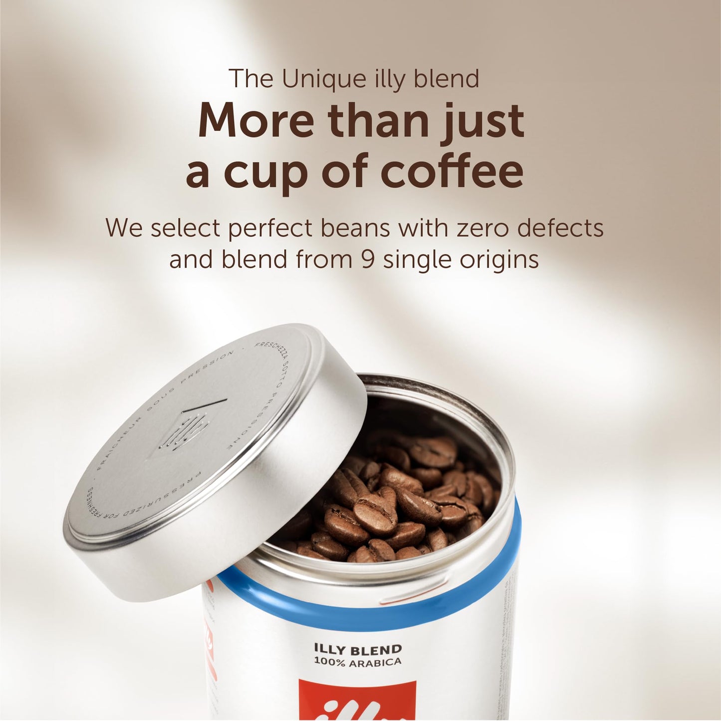 Illy Decaffeinated Coffee Beans, 250g Tin