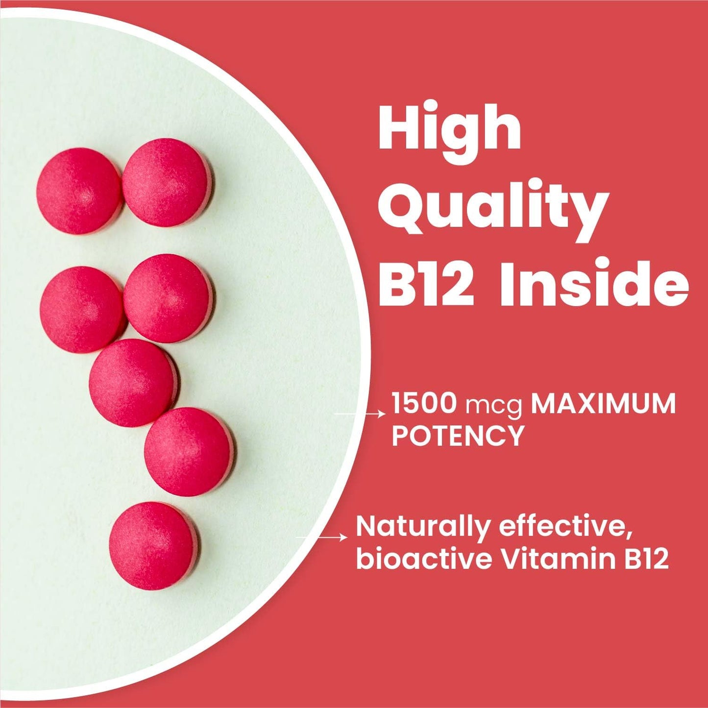 Vlado's Himalayan Organics Vitamin B12 Tablets 1500 mcg -Active form of Methylcobalamin Vitamin B12 Supplements for Men & Women - Pack of 2-180 Veg Tablets