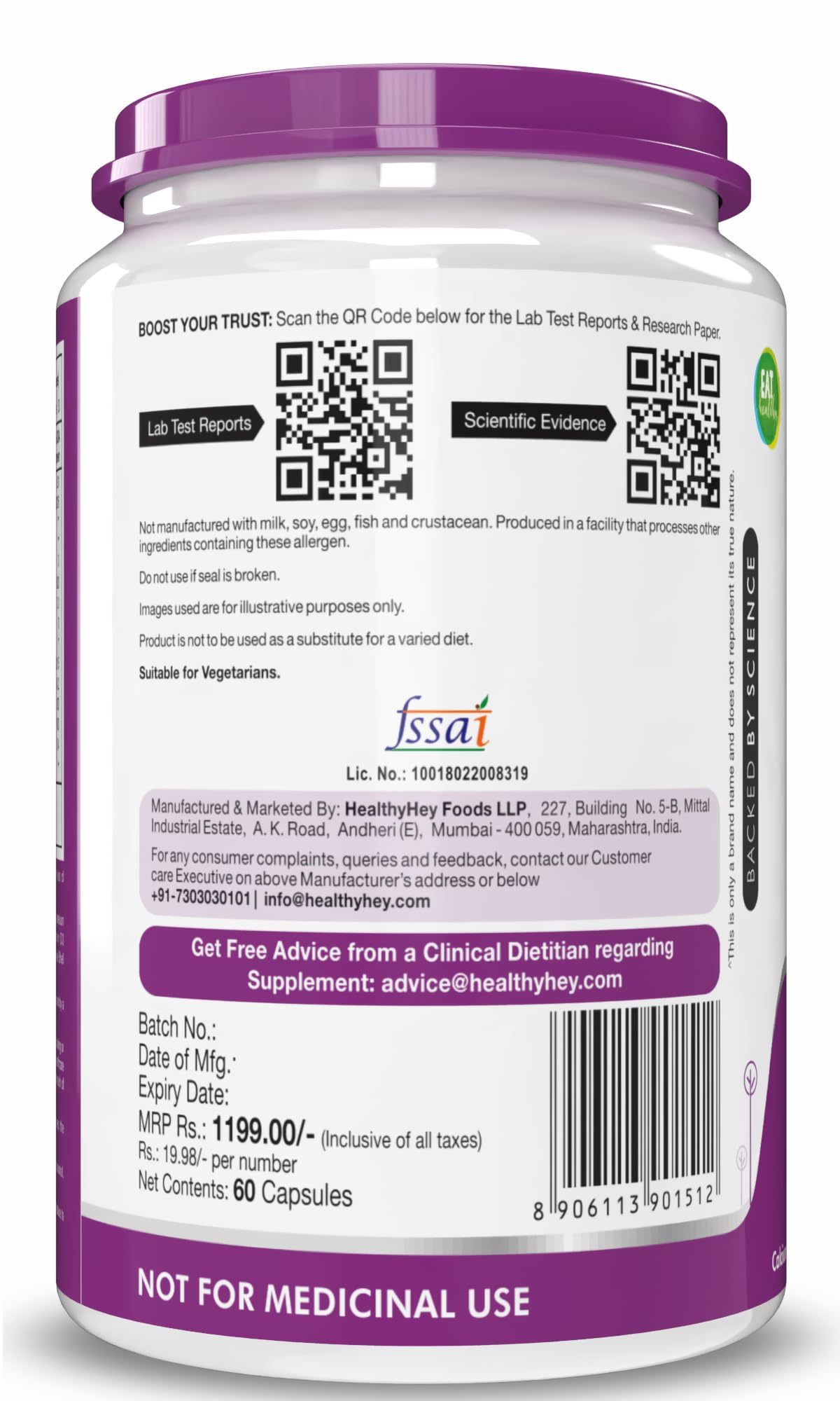 HealthyHey Nutrition Vegan Calcium with Magnesium, Vitamin D3 & Vitamin- image 4