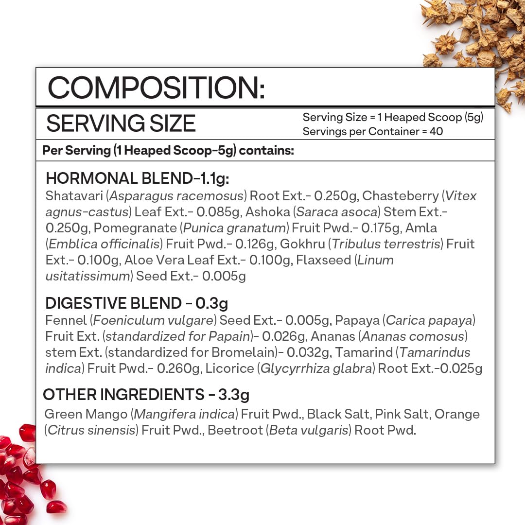 OZiva Plant Based HerBalance for PCOS Supplements for Women 200g, with- image 4