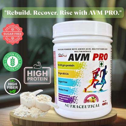 RITE AID HEALTH CARES AVM PRO Nutraceutical Protein Powder with Amino Acid, Multivitamins & Multiminerals | Nutritional Drink Mix to Help Support Daily Protein Supplement (480g)