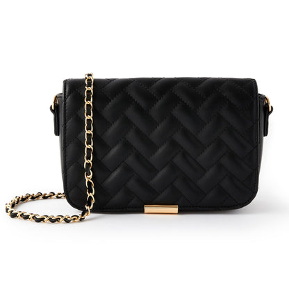 Accessorize London Women's Quinn Quilted Flap Opening Chain Sling Crossbody Bag | Ladies Purse Handbag | sling bag for woman| Ladies Gift