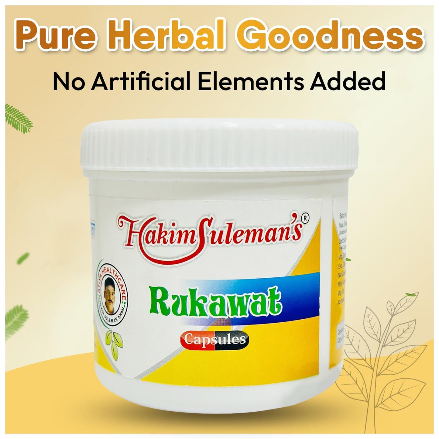 Hakim Suleman's Rukawat Capsules – Natural Herbal Supplement for Energy, Stamina, Boosts Immunity & Overall Wellness - 45 Capsules (Pack of 2)