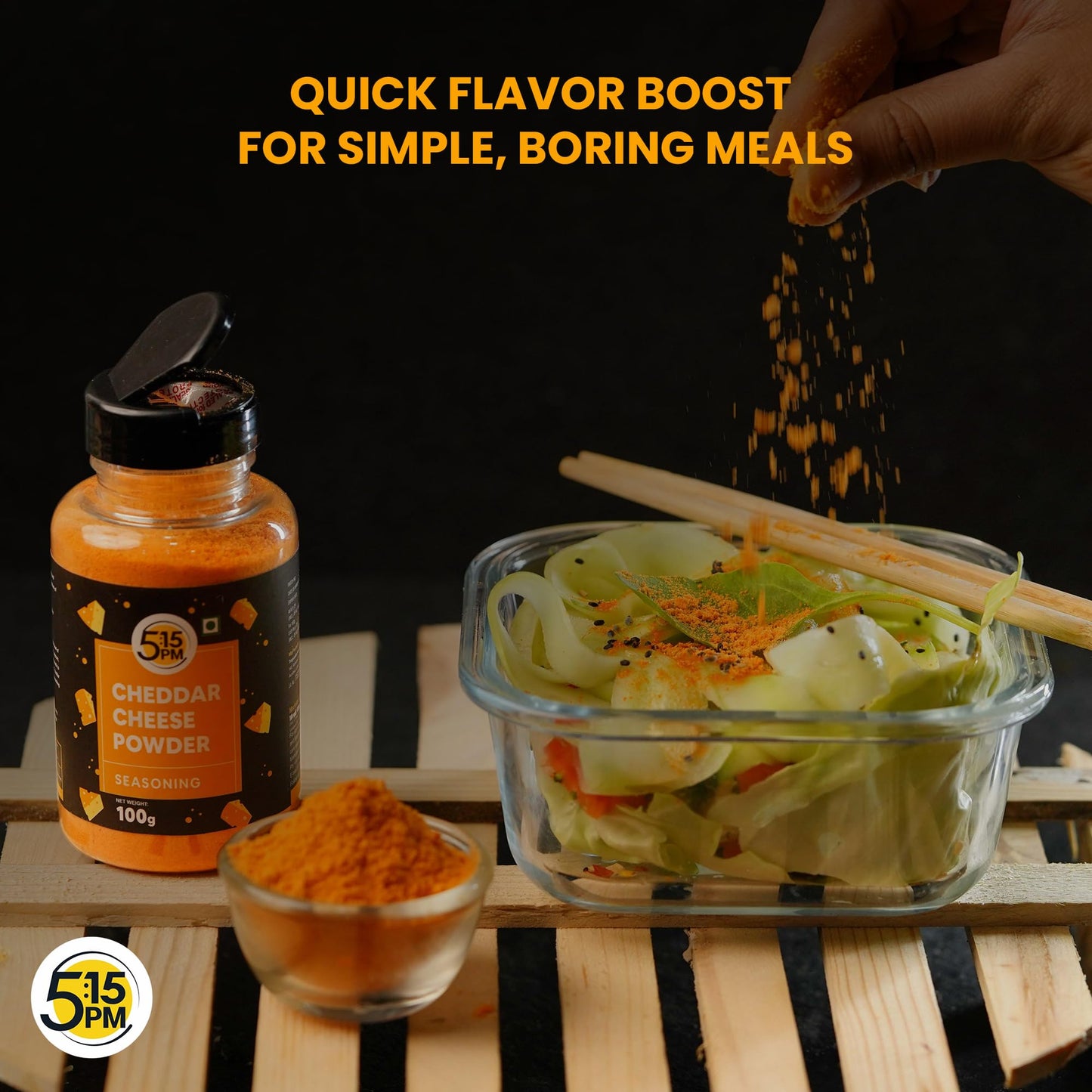 5:15PM Cheddar Cheese Powder for Popcorn, Pasta, Pizza, Nachos & Fries | Popcorn & Cheese Seasoning Powder,1 Count