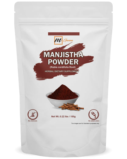mGanna Manjistha/Madder Root Powder 100g / 0.22lbs For Hair Skin & Health Care