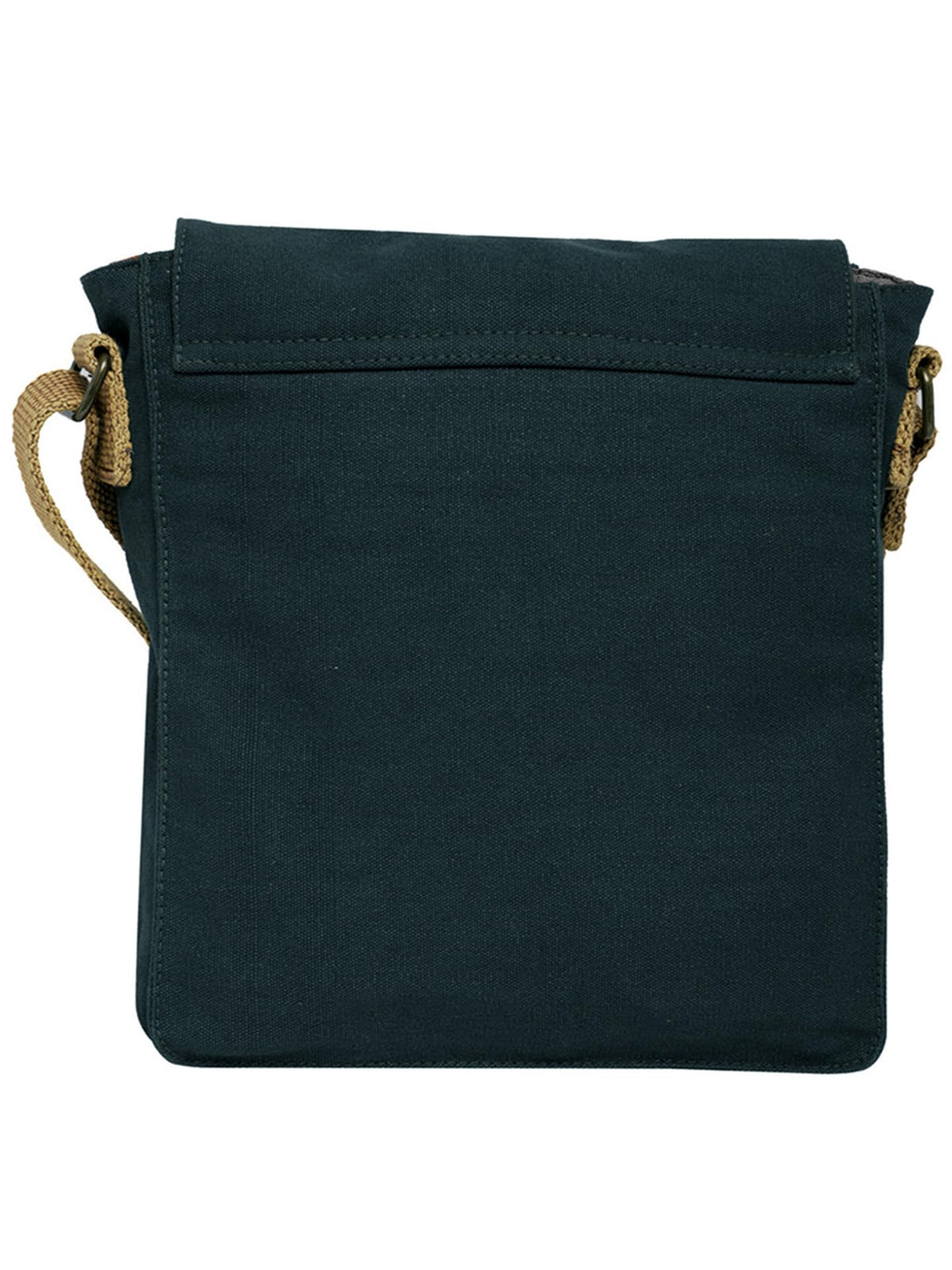 The House of tara Canvas Side Sling Bag For Men & Women | Compact Messenger bag with Leather Strap on flap closure, Adjustable Shoulder Strap & Snap buttons | Casual bag for Office & Travel (Blue)