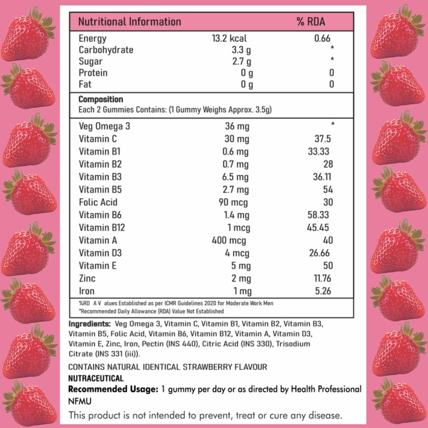 Knoll Healthcare Nutrinol Multivitamin Gummies, Zinc, Veg Omega, Iron & Biotin|Vitamin D3, B6, E & A|Boosts Energy & Stamina, Improves Immunity & Skin Health|Vegan, Gelatin Free, 1 Count, 30 Servings
