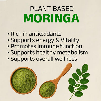 TONIXCENT Moringa Capsules 2000mg Per Serving, 100% Plant Based Drumstick Leaf Powder, Rich in Natural Nutrients & Antioxidants, Daily Wellness Support Capsules for Energy & Immunity, 60 Veg Capsules