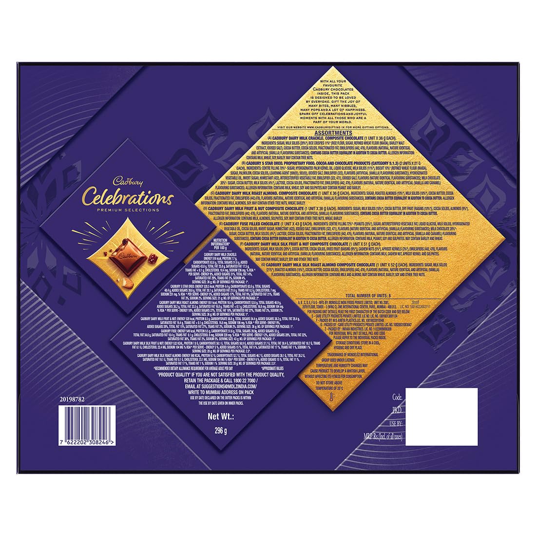 Cadbury Celebrations Premium Selections Assorted Chocolate Gift Pack, 279 g