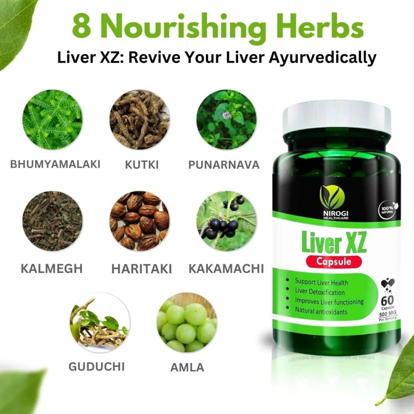 Nirogi healthcare - Natural Supplement Liver XZ Revive Your Liver Ayurvedically Capsule (Pack of 2)