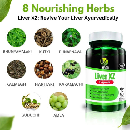 Nirogi healthcare - Natural Supplement Liver XZ Revive Your Liver Ayurvedically Capsule (Pack of 2)