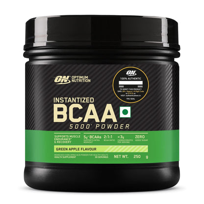 Optimum Nutrition BCAA, 5g BCAAs in 2:1:1 Ratio, 30 servings (250gm, Green Apple