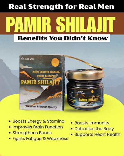 Himanshi Health Care Pure Himalayan Shilajit Resin by Premium Pamir – 20g