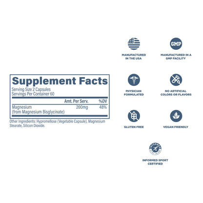 Revive MD Pure Magnesium Glycinate – High Absorption Supplement for Relaxation, Stress Relief, Sleep & Memory Support – 120 Veg Capsules