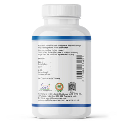 INLIFE Magnesium Complex 2000mg, 5x Salts Glycinate L-Threonate Citrate, Zinc Vitamin C D3 B12, Muscle Nerve & Energy, 60 Tablets (Pack of 1)