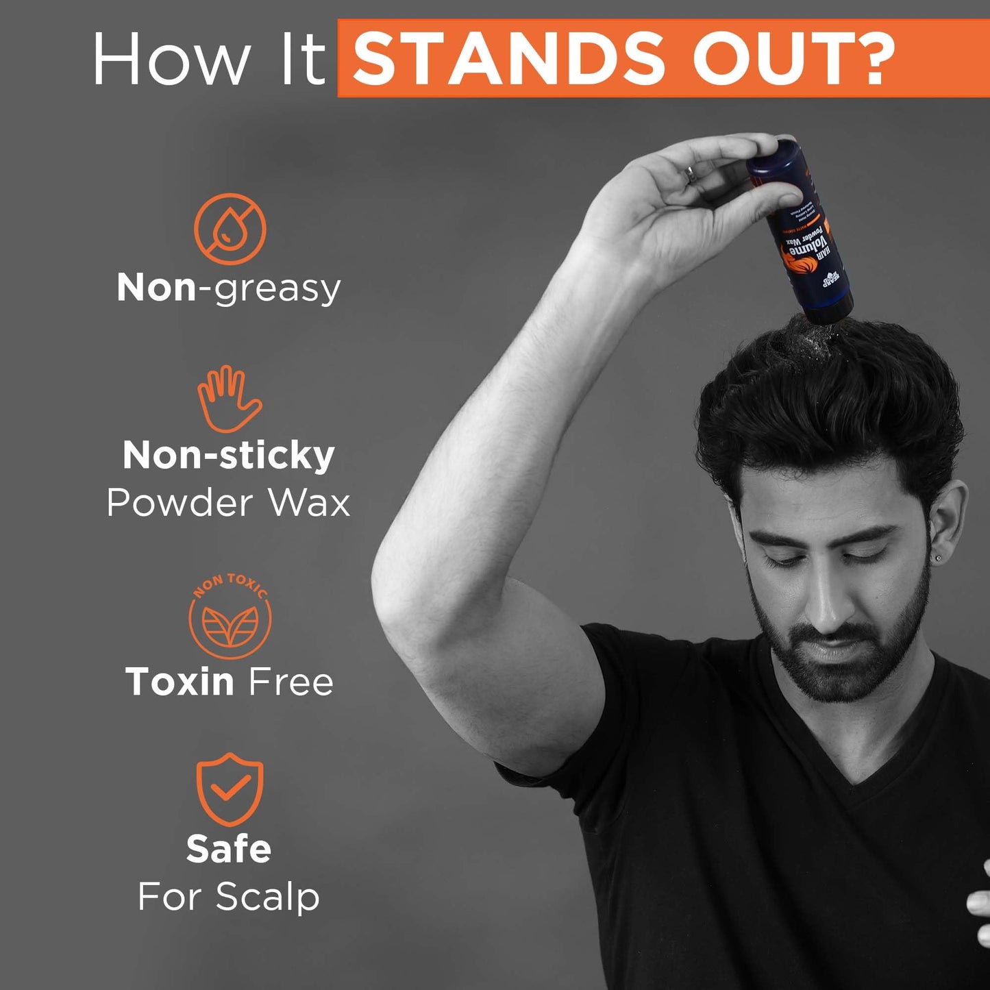 Beardhood Hair Volumizing Powder Wax For Strong Hold, Matte Finish Hair- image 5