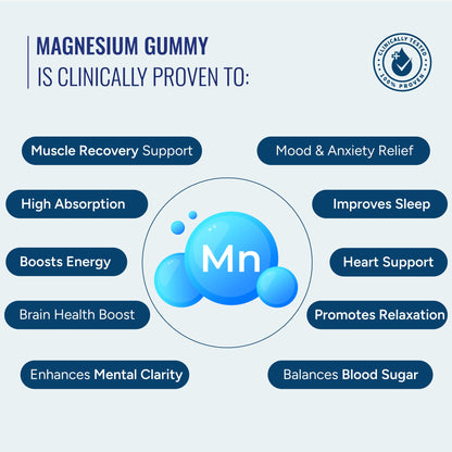 Gut & Beyond Magnesium | High Absorption Magnesium Supplement | Supports Energy & Muscle Function | Vegetarian Capsules | 60 Gummies | Strawberry Flavour