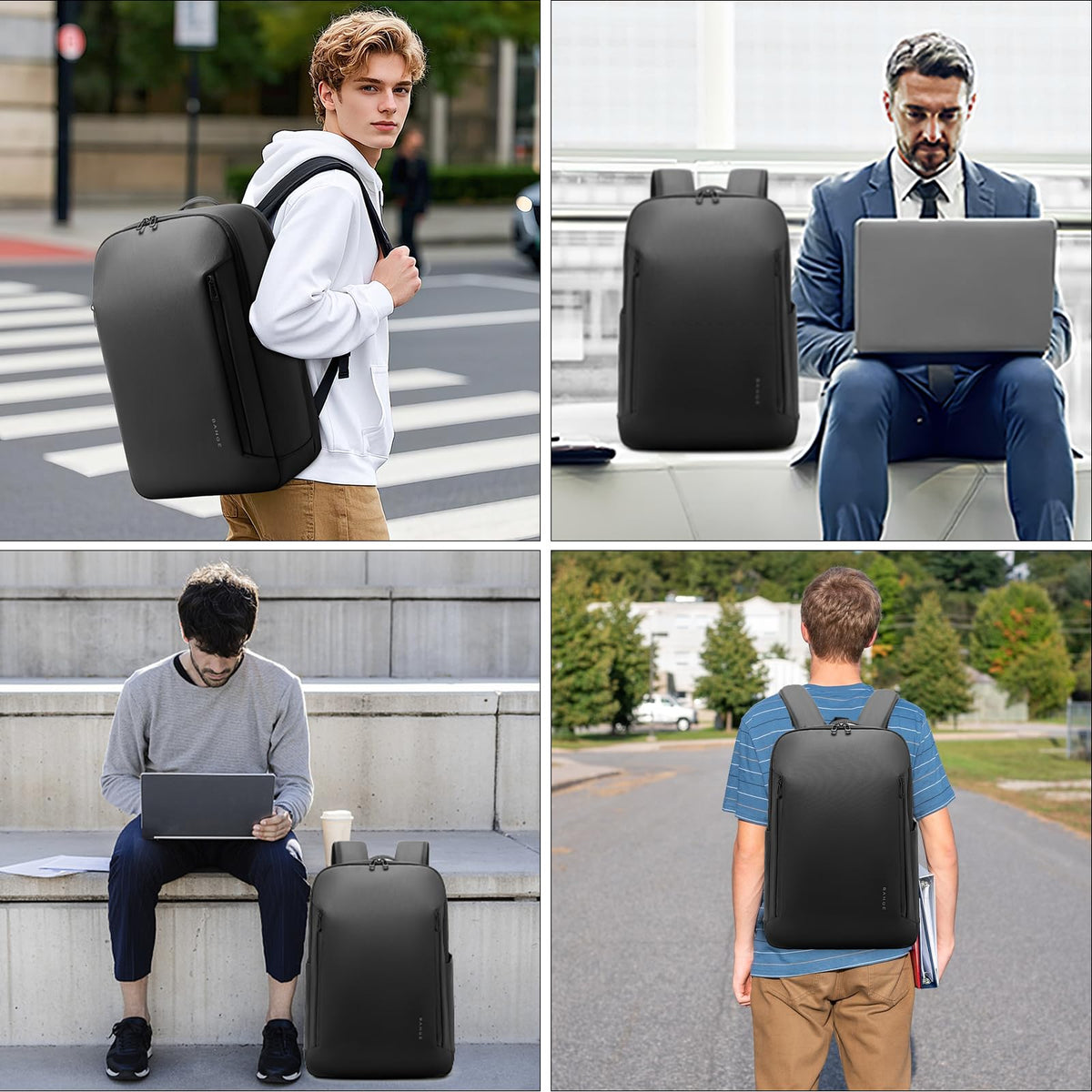 Red Lemon BANGE Venture 30L Laptop Backpack for Men & Women | Large Backpack with YKK Zippers | Water-Resistant, Durable Oxford & Nylon Fabric Fits 15.6" Laptops for Office & Travel (Black)
